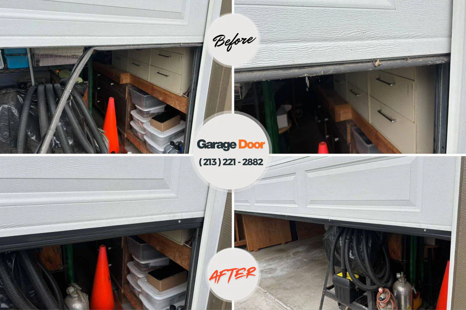Before and after: garage door repair Winnsboro Mills, SC